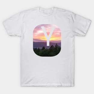 Initial Y Sunset Photograph T-Shirt